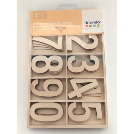 WOODEN NUMBERS 6CM