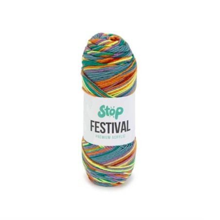FESTIVAL 205 Water blauw-Lila-Roest bruin-Geel 100
