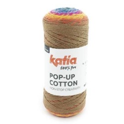 POP-UP COTTON 1457 Blauw-Fuchsia-Bruin