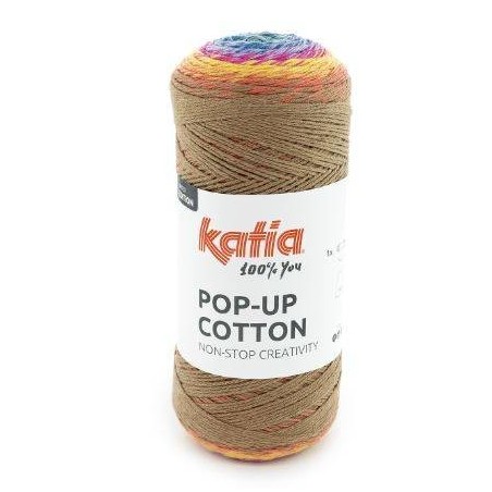 POP-UP COTTON 1457 Blauw-Fuchsia-Bruin