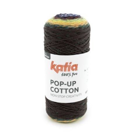 POP-UP COTTON 1457 Groen-Citroengeel-Lavendel