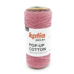 POP-UP COTTON 1457 Kauwgom roze-Lila-Geel-Groen