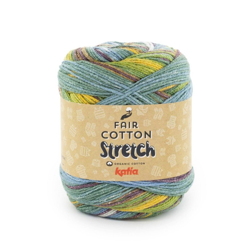 FAIR COTTON STRETCH 1464 Blauw-Groen-Geel 100