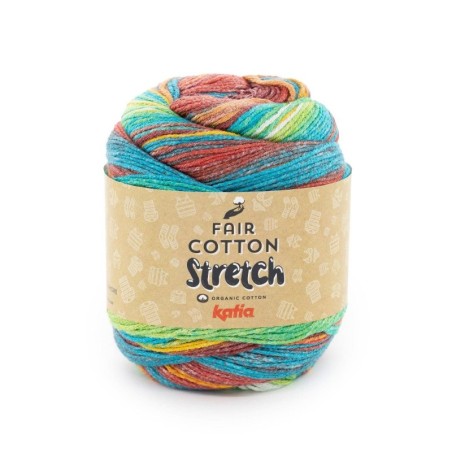 FAIR COTTON STRETCH 1464 Groen-Rood-Blauw-Geel 100