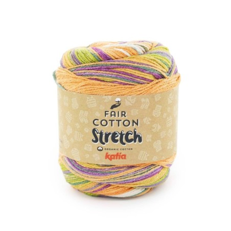 FAIR COTTON STRETCH 1464 Paars-Groen-Oranje 100
