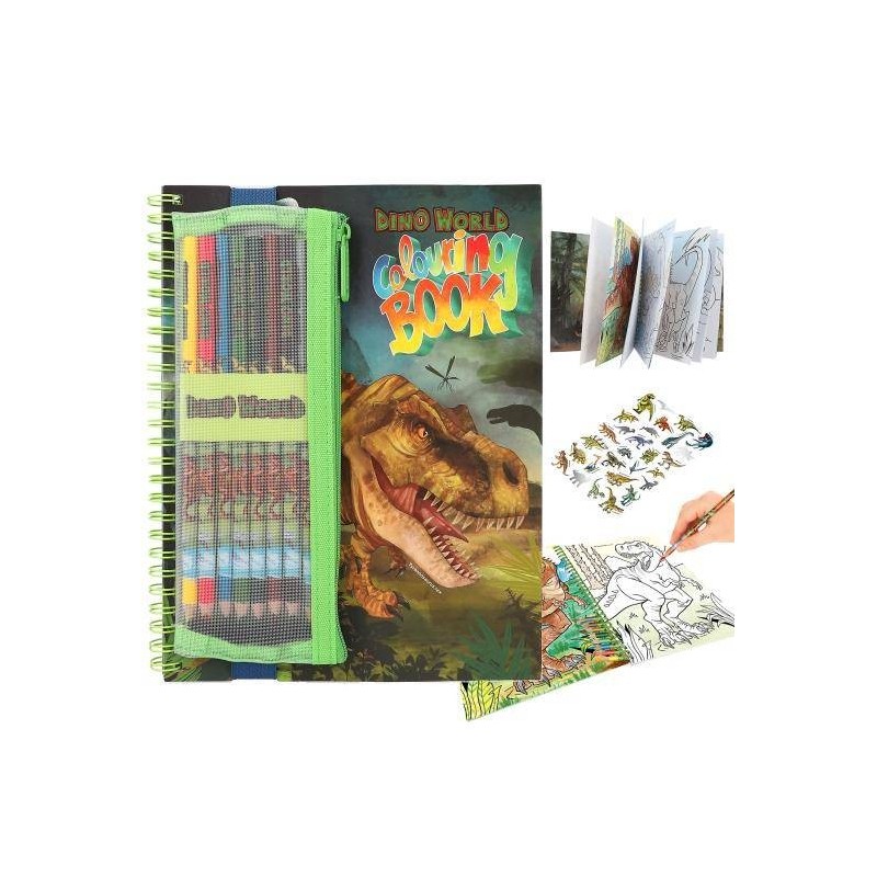 Dino World kleurboek met kleurpotloden