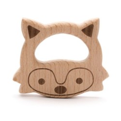 Houten bijtring in de vorm van vos / 1 stuk