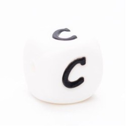 Siliconen letterkraal C / per stuk