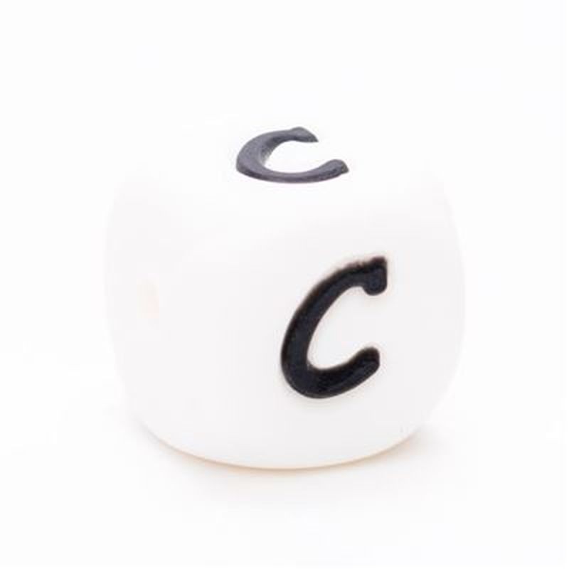 Siliconen letterkraal C / per stuk