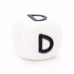 Siliconen letterkraal D / per stuk