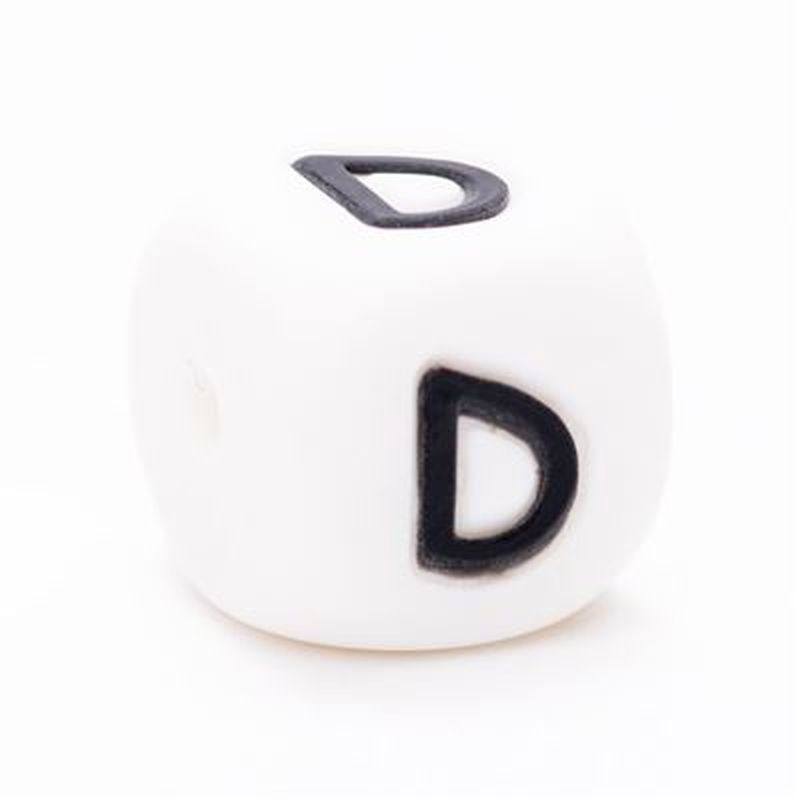 Siliconen letterkraal D / per stuk