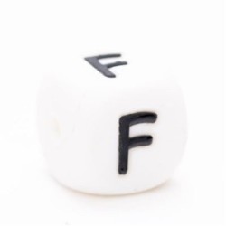 Siliconen letterkraal F / per stuk