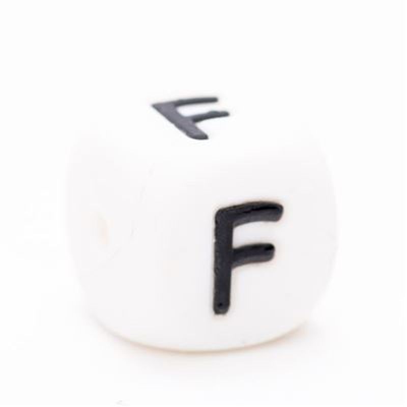 Siliconen letterkraal F / per stuk
