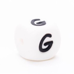 Siliconen letterkraal G / per stuk