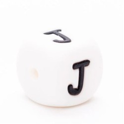 Siliconen letterkraal J / per stuk