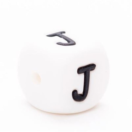 Siliconen letterkraal J / per stuk