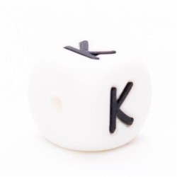 Siliconen letterkraal K / per stuk