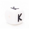 Siliconen letterkraal K / per stuk