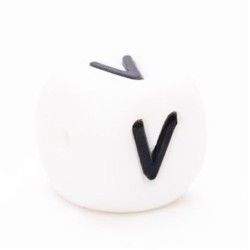 Siliconen letterkraal V / per stuk