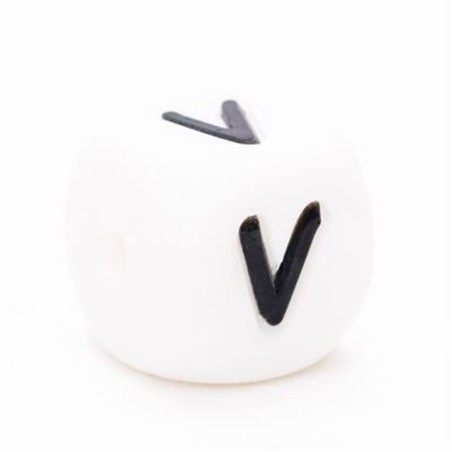 Siliconen letterkraal V / per stuk