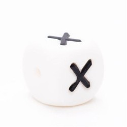Siliconen letterkraal X / per stuk
