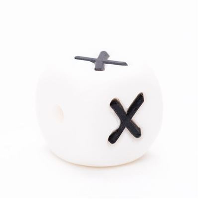 Siliconen letterkraal X / per stuk