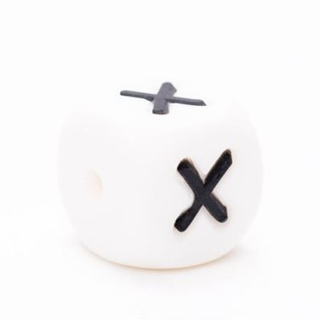 Siliconen letterkraal X / per stuk