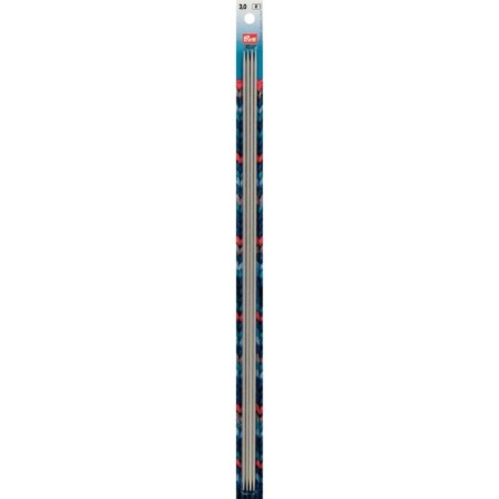 Breinaalden grijs Pony 3mm  stel/5st 40cm