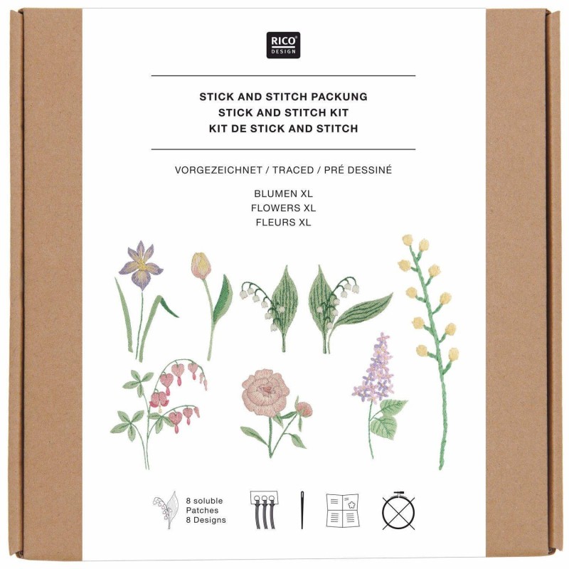 Stick & Stitch Bloemen XL