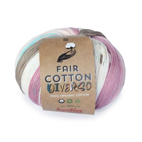 FAIR COTTON DIVERSO 403 Paars-Kauwgom roze-Oliever