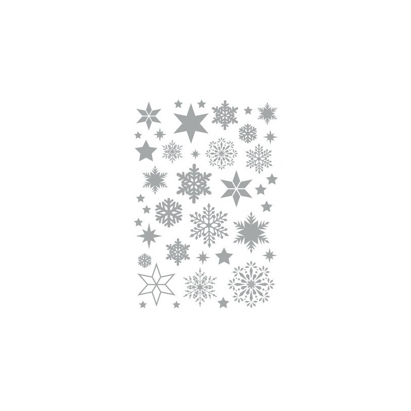 Rub on transferts A5 sneeuwvlokken / flocons silve