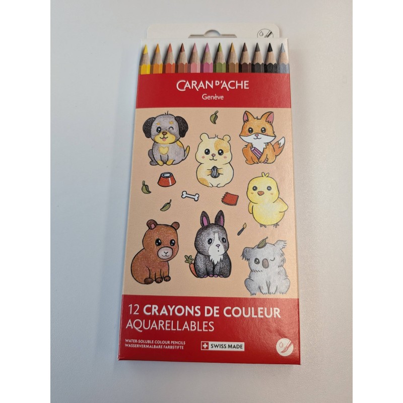 Kleurstiften Kawaii Animals aquarel 12 kleuren
