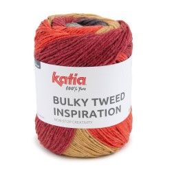 BULKY TWEED INSPIRATION Grijs-Oranje-Wijn roo