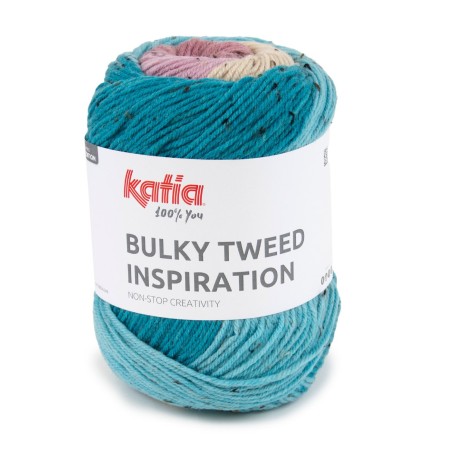 BULKY TWEED INSPIRATION Kauwgom roze-Licht bl