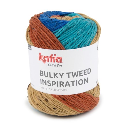 BULKY TWEED INSPIRATION Blauw-Oker-Roest brui