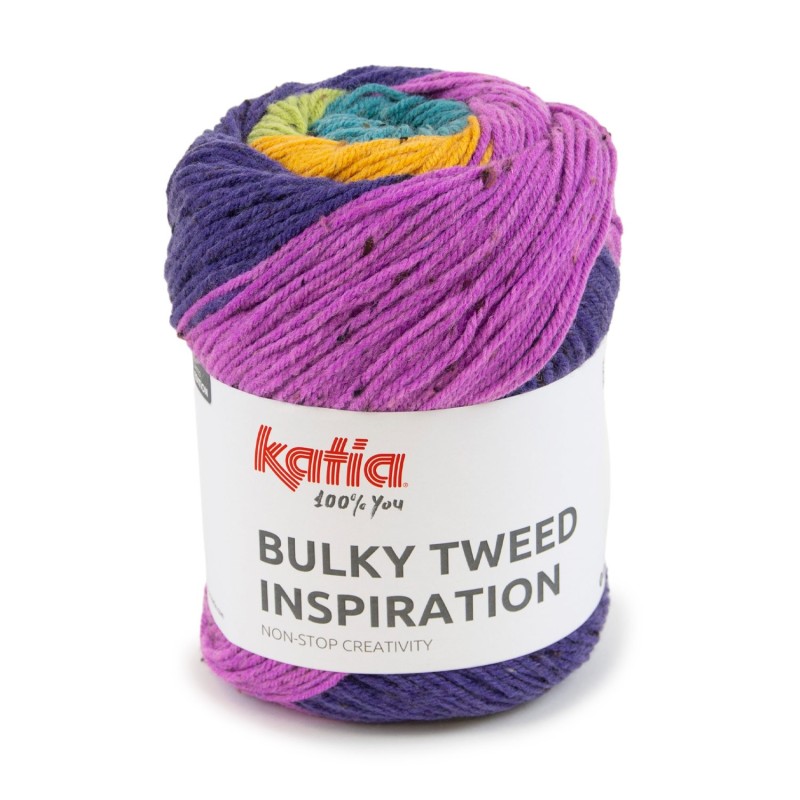 BULKY TWEED INSPIRATION Paars-Oker-Pistache