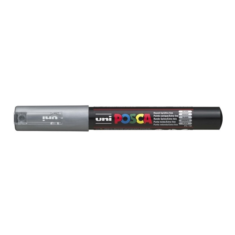 Viltstift Posca extrafijn1mmzilver