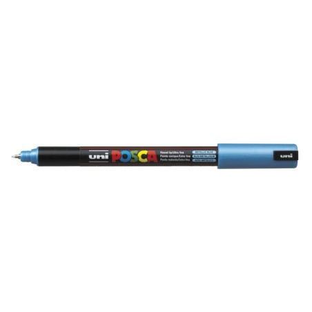 Viltstift Posca extrafijn0.7mmmet.blauw