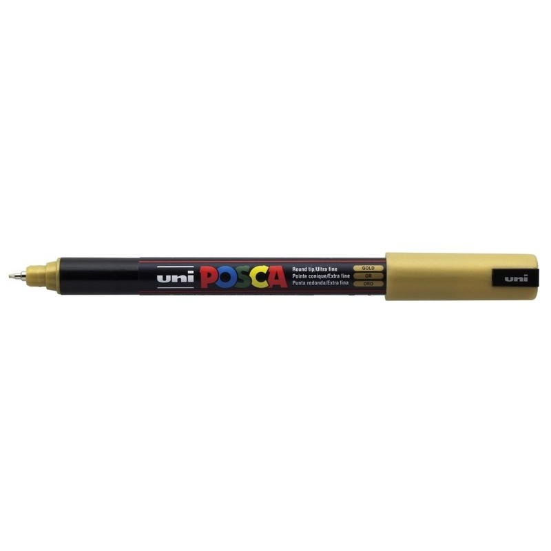 Viltstift Posca extrafijn0.7mmgoud