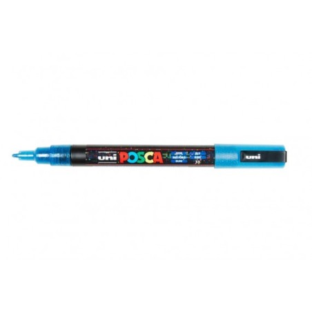 Viltstift Posca extrafijn1,5mmglitterd.blauw