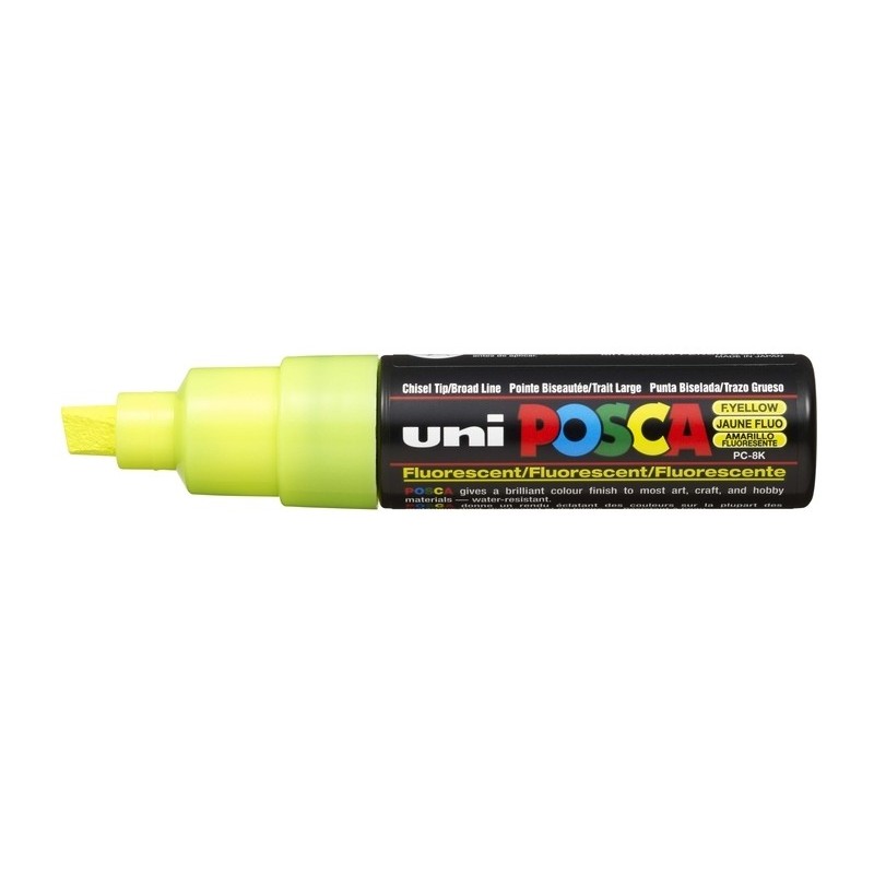 Viltstift Posca bredepunt8mmfluogeel