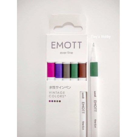EMOTT Set van 5 stiftjes - VINTAGE COLORS