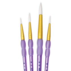 Penselen-set white taklon 1-3-5-8