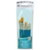 Penselen-set gold taklon rond en plat / 10st