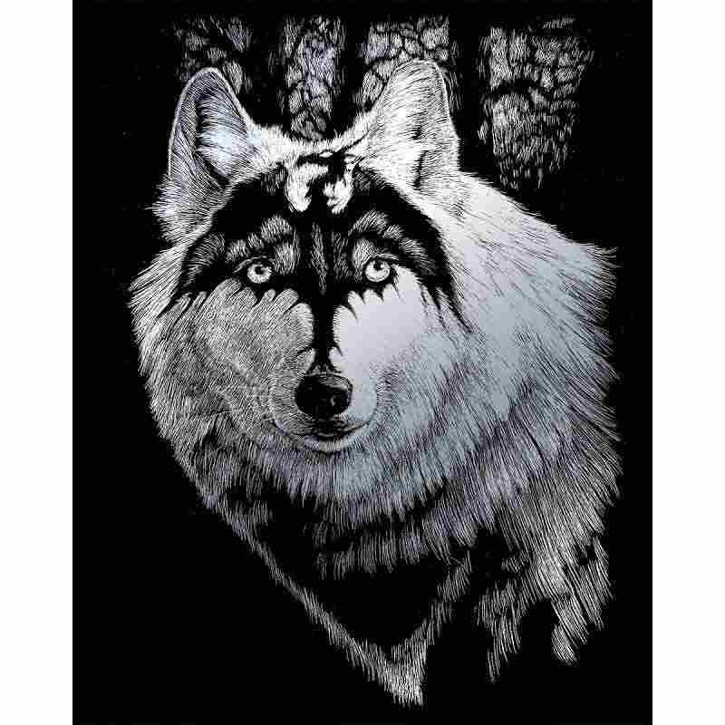 Scrappfolie Zilver Dragon Wolf