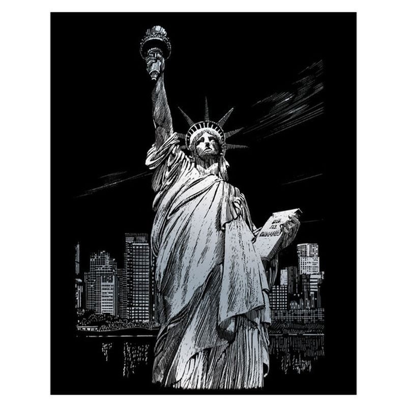 Scrappfolie Zilver Statue of Liberty silf34