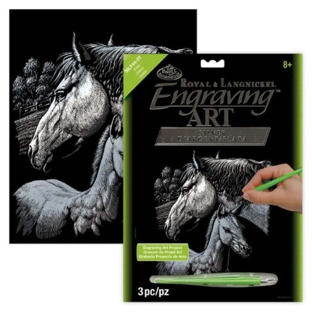Scrappfolie Zilver Horses     SILF44