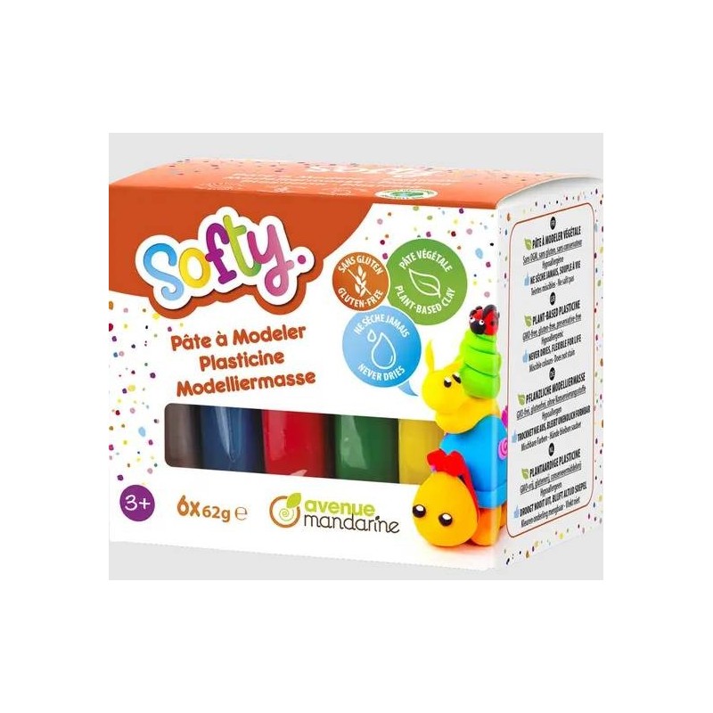 Softy plasticine kleur 6x62g
