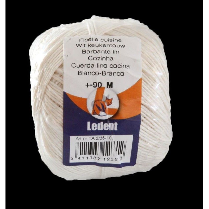 Vlaskoord wit Vlas bindtouw 2draads 1mm +- 90M