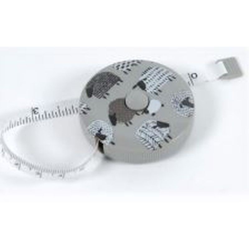 Rolcentimeter clip150 cm schaapjes GREY DMC